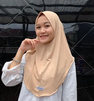 Arbifa | Bergo Hamidah Polos Non Pet/Bergo Jersey /Hijab Instan Tanpa Non Pet BY ARBIFA MUKENA