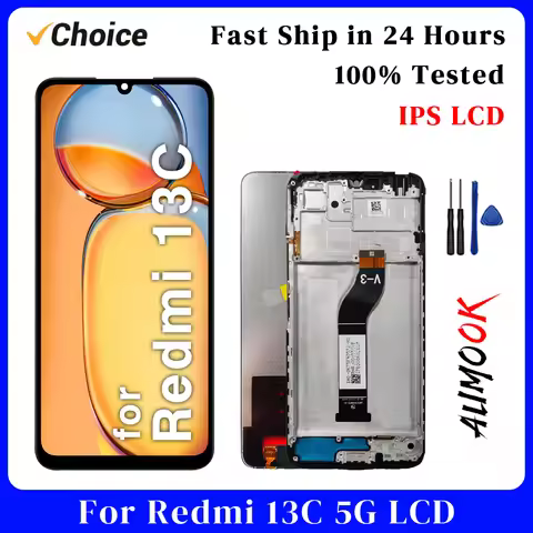 13C IPS LCD for Redmi 13C 5G Screen Display Touch Screen Digiziter Assembly Pantalla For Xiaomi Redm
