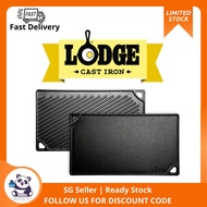 Lodge Reversible Grill and Griddle Combo. Double-Sided Cast Iron Pan with Smooth Side and Ribbed Sid