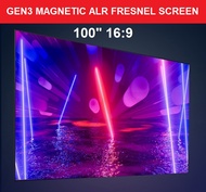 GENERATION 3 100 INCH DAYLIGHT (ALR) MAGNETIC PROJECTOR SCREEN with 120 DEGREE VIEWING ANGLE