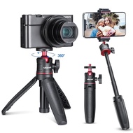 ULANZI MT-08 Camera Tripod Stand 3-way 3-Section Extension Rubber Grip Ball Head Lightweight Vlog Selfie Stick Portable Stable Shooting Sony A6600/A6400/A6300/A6000/RX100 VII/A7 III/ZV-1/Fujifilm X-T100 X-T200 X-T4/Canon M6/G7X Mark III [Tripods][Japan Pr