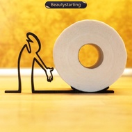 BEAUTYSTARTING Minimalist 3D Printing Roll Paper Holder Funny Stick Man Toilet Tissue Holder Practic