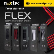 Tecware Flex Sleeved Extension Cables White/Black/Red/Grey 1 Year Warranty