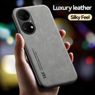 Luxury Silky Feel PU Leather Case Huawei P50 Pro / P50 Soft TPU Back Cover Shockproof Casing