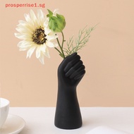 【SLE】 Modern Simple Resin Hand Vase Ornament Living Room Flower Arrangement Home Office Dining Table Decoration Creative Crafts （SG）