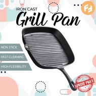 22 cm 24 cm Pre-seasoned Cast Iron Grill Pan No Coating Non-Stick Induction Griddle Skillet Oven Sa