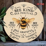 HELLOYOUNG Retro Honeybee Tin Sign Positive Affirmation Metal Wall Decor Rustic Home Kitchen Bar Art