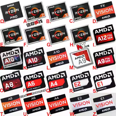 Original AMD FX A10 A8 Ryzen Ryzen R7 R5 R3 CPU computer sticker notebook label