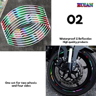 Dazzle Color Laser 17 Inch Motorcycle Wheel Modification Stickers For Honda Yamaha Suzuki QJMOTOR CF