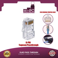RJ45 PASS THROUGH ETHERNET CONNECTOR/TAGUSAN, 100-PCS