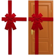 gisgfim Reben Pintu Kabinet Krismas, Riben Merah Besar, Renda Pintu Besar, Riben Pokok Krismas, Hias