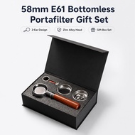 58mm E61 Bottomless Portafilter Alloy Espresso Machine Handle Sapele Wood Pemegang Kopi