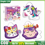 DIY Make Your Own Sling Bag Craft Kit Arts and Craft for Kids Cute Princess And cat pattern