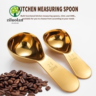 ZILUOLAN Coffee Bean Measuring Spoons, 15/30ml 1 Tbsp or 2 Tbsp Coffee Scoops, Durable Stainless Ste