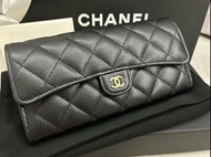 大減價- Chanel 熱賣經典款垂蓋長銀包黑金 Classic Wallet 可變 Wallet on Chain (WOC)