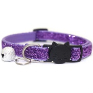 Kolar Kucing Ungu dengan Loceng, Kolar Kucing yang Boleh Dilepas, Kolar Kucing Berkilau yang Boleh D