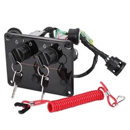 winibo Outboard Dual Engine Key Switch Panel Twin Switch 6K1-82570-08-00 6k1-82570-13-00 Compatible