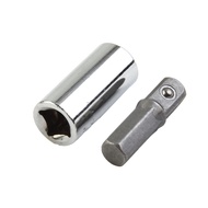 [Hot-Peat]1/4 Square Drive to 1/4 Hex Shank  Socket+1/4 Drill Socket Adapter