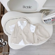 Set bộ set Vest gile công tử 3 chi tiết phong cách hàn quốc cho bé trai 1 đến 7 tuổi BERNIE H1224B23