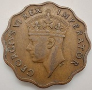 1945年/英屬塞浦路斯/赛普勒斯/喬治六世/1皮阿斯特流通幣/1945/Cyrus/one plastre/Circulation coins/Ref17770