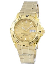 [CreationWatches] Seiko 5 Sports Automatic Japan Made Mens Gold Tone Stainless Steel Bracelet Watch SNZB26J1