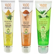 FACE WASH NEEM,CHANDAN,KESAR,TULSI,HALDI,ALOVERA GEL FACE AND MULTANI MITTI FACE PACK VLCC AYURVEDA