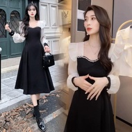 dress long sleeve ruffle polos simple dress orang tua sister photoshoot europe paris gaun pesta wedd