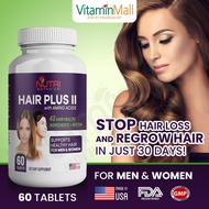 Hair Plus II Hair Supplement For Woman & Man - Stop Hair Loss, 43 Hair Vitamin + Biotin For Hair Gro