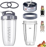 7pcs Nutri- bullet Blender Cups& Blade Replacement Set 32oz Huge Cup with 1 Flip- Top To- Go Lid and