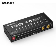 MOSKY ISO-10 Portable Guitar Effect Power Supply Station 10 Isolated DC Outputs &amp; One 5V USB Output for 9V 12V 18V Guitar Effects UK plug