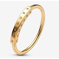 (NEW) 925 Silver Gold Logo Ring