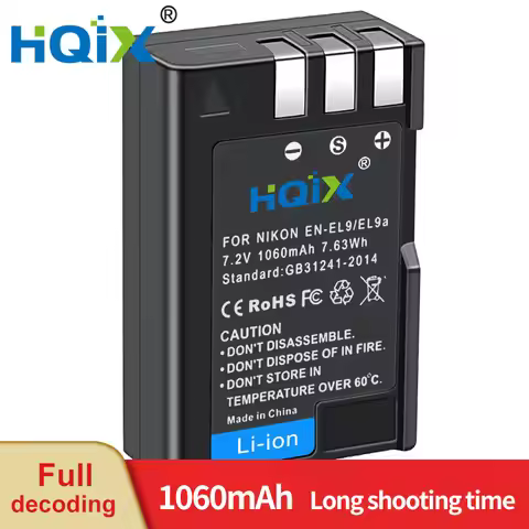 Nikon Battery HQIX for D40 D3000 D5000 D60 D40X Camera EN-EL9 EL9A Charger