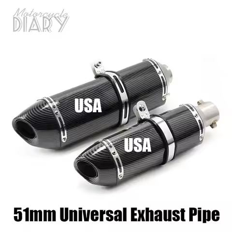 Universal 51 Motorcycle Exhaust Pipe Muffler Escape Moto For Yoshimur R6 Z900 CB400 K8 K6 Z750 MT07 
