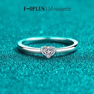 F-OPLUS | D-color 0.3ct Heart-shaped Real Moissanite Ring 925 Silver Promise Ring with Box,Engagemen