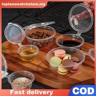 toplan Sauce Container Box 1oz 2oz Plastic With Lids Disposable Portion Cups For Restaurant Catering
