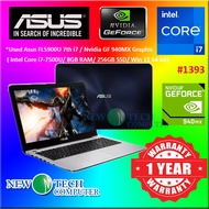 #1393 *Used Asus FL5900U Intel Core i7 8GB 256GB SSD Nvidia Geforce 940mx 3d Graphic Laptop 1 Year w