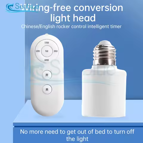 Smart Timer Switch Wireless Remote Control E27 8m Range Lamp Holder 110V 220V ON Off Light Bulb Base