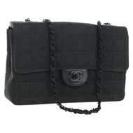 香奈兒 (CHANEL) Choco Bar Chain 新款旅行系列帆布包，黑色，CC 標誌，正品編號 187224SAV