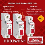 Mcb Himel 1 Phase / 1 Pole Hdb3Whn1 6Ka 2A/4A/6A/10A/16A/20A/25A/32A/40A/50A/63A Best Quality