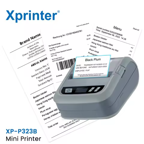 Xprinter P323B Portable Printer Handheld Mini Label Printer With LED Screen Bluetooth Wireless Inkle