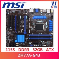 MSI ZH77A-G43 original motherboard H77 DDR3 LGA 1155 for I3 I5 I7 CPU 32GB USB3.0 SATA3  used mother