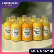 Combo 50/100C 30ml white Ginger Shot glass bottle in flat BLACK plastic lid for Ginger juice, etc...