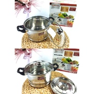 20cm Steamer Pan • Stainless steel Glass Lid Short Pan