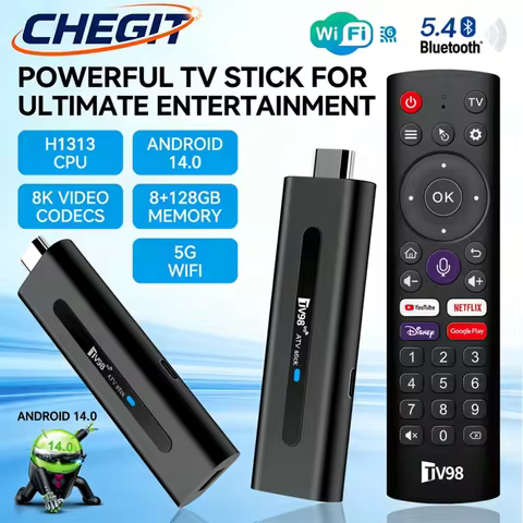 Smart Android 14 TV Stick 8GB+128GB 8K@60fps WiFi 6 Voice Remote Global Version Allwinner H313 for N