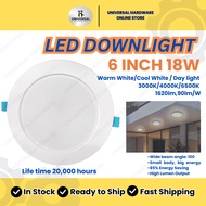 [READY STOCKS] SUNSTAR LED DOWNLIGHT (6 INCH 18W) 3000K/4000K/6500K (ROUND) 1620lm,90lm/W