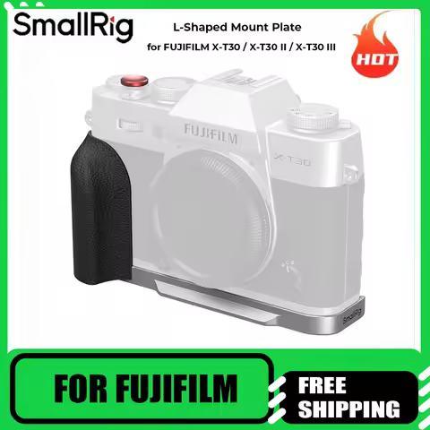 SmallRig L-Shaped Mount Plate with Silicone Handle for FUJIFILM X-T30 / X-T30 II / X-T30 III Black/ 