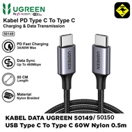 UGREEN USB TYPE C To C Data Charger Cable 60W 3A 50cm/1 MTR PD QC Super Fast Charging Braided 50149 