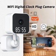 Tuya Wifi Camera with Digital Clock Indoor Home Security Night Vision Video Surveillance Wireless Mo
