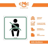 CMC964 E-hailing Sticker Safety Belt (95x95mm) Passenger Seat Belt Sticker Kereta Safety Sign Grab C