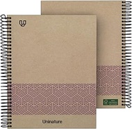 Unipapel 100% Recycled Notebook A5 80 Sheets Squared 4x4 90g Hardback Purple Uninature Concept FSC R